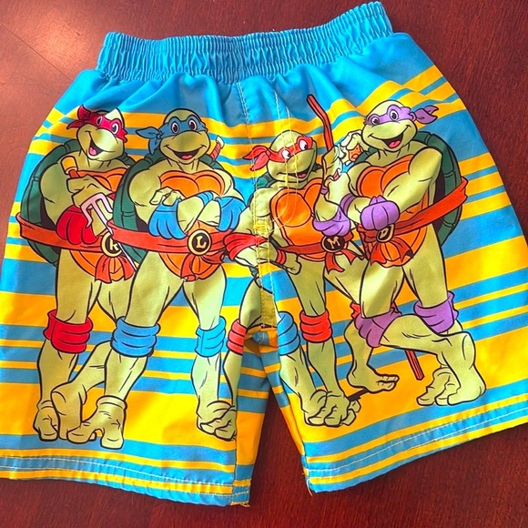 NWOT Nickelodeon Teenage Mutant Ninja Turtles Colorful Boys Swim Trunks Cartoon - Picture 4 of 12